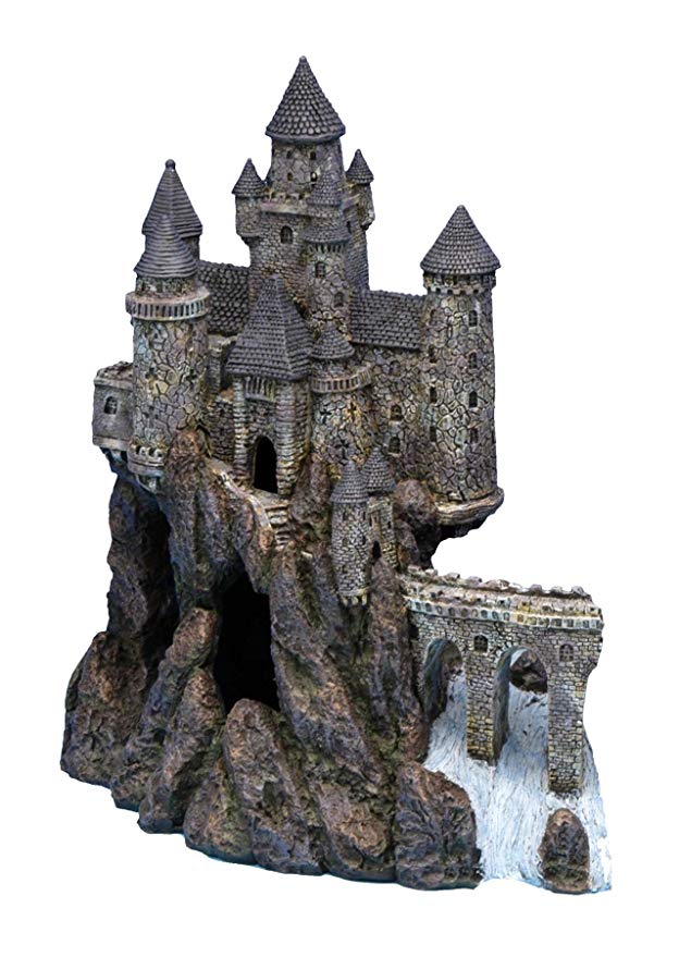 thumbnail image 2 of NUOLUX Fish Aquarium Decoration House Castle Tank Resin Betta Ornament Countryside Realistic Cave Hut Hiding Shelter Driftwood 2 of 10